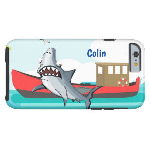 Coque iPhone 6 Tough Le requin caricaturé amusant dans l'eau  Enfants p