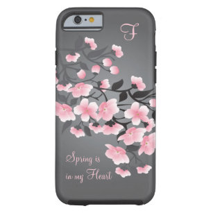 Coque iPhone 6 Tough Monogramme de fleurs de cerisier (Sakura)