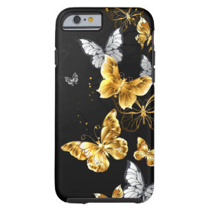 Coque iPhone 6 Tough Papillons blancs et dorés