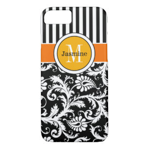 Coque iPhone 7 Damas, bandes Or orange
