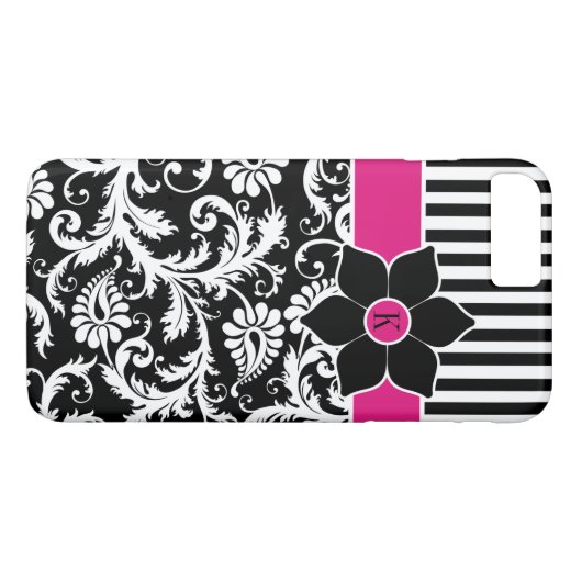Coque iPhone 7 | Damas | Tracées | Fuchsia (Dos (Horizontal))