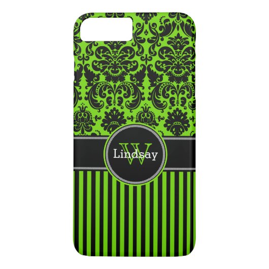 Coque iPhone 7 | Damas | Tracées | Lime (Dos)