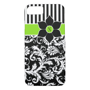 Coque iPhone 7 Damas Tracées Lime vert