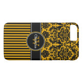Coque iPhone 7 | Damas | Tracées | Mustard (Dos (Horizontal))