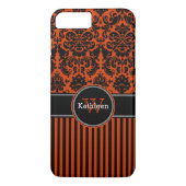 Coque iPhone 7 | Damas | Tracées | Orange (Dos)