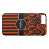 Coque iPhone 7 | Damas | Tracées | Orange (Dos (Horizontal))
