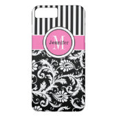 Coque iPhone 7 | Damas | Tracées | Rose (Dos)