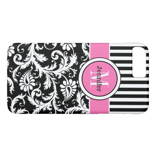 Coque iPhone 7 | Damas | Tracées | Rose (Dos (Horizontal))