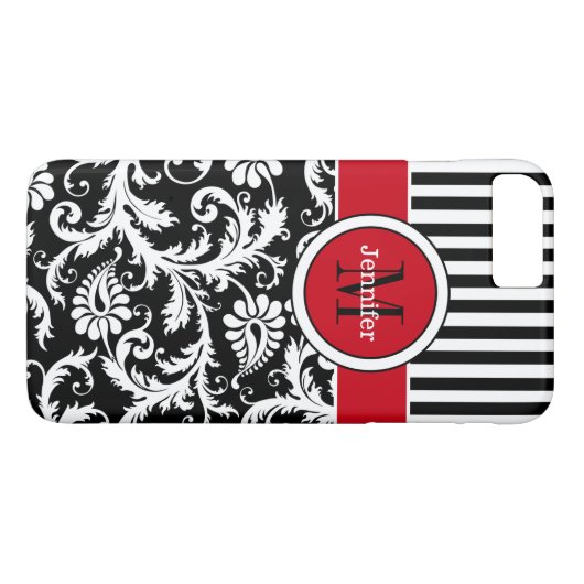Coque iPhone 7 | Damas | Tracées | Rouge (Dos (Horizontal))