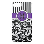 Coque iPhone 7 | Damas | Tracées | Violet (Dos)
