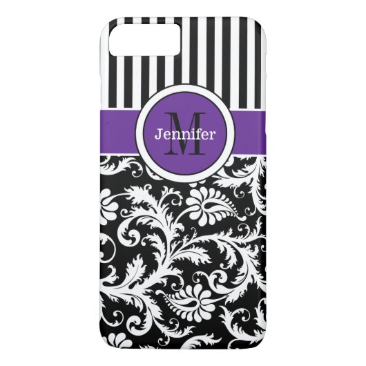 Coque iPhone 7 | Damas | Tracées | Violet (Dos)