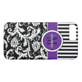 Coque iPhone 7 | Damas | Tracées | Violet (Dos (Horizontal))