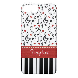 Coque iPhone 7 Plus Clavier de piano rouge