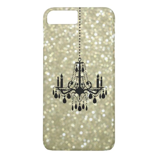 Coque iPhone 7 Plus lustrée dorée Chandelier (Dos)