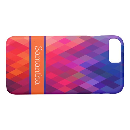 Coque iPhone 7 | Rainbow Geometry | Personnalisé (Dos (Horizontal))