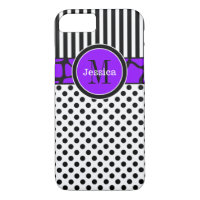Coque iPhone 7 | Rayures, points | Violet