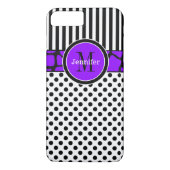 Coque iPhone 7 | Rayures, points | Violet (Dos)