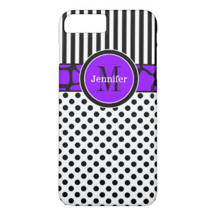 Coque iPhone 7 Rayures, points Violet