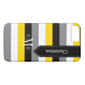 Coque iPhone 7 | Tracées | Jaune, gris, noir (Dos (Horizontal))