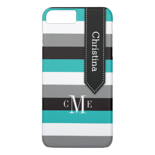 Coque iPhone 7 Tracées Turquoise, gris, noir