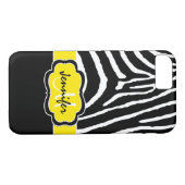 Coque iPhone 7 | Zebra Stripes | jaune (Dos (Horizontal))
