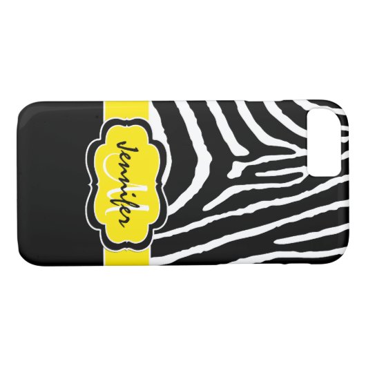 Coque iPhone 7 | Zebra Stripes | jaune (Dos (Horizontal))