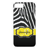 Coque iPhone 7 | Zebra Stripes | jaune (Dos)