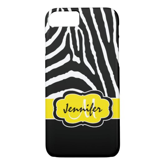 Coque iPhone 7 | Zebra Stripes | jaune (Dos)