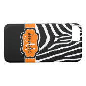 Coque iPhone 7 | Zebra Stripes | Orange (Dos (Horizontal))