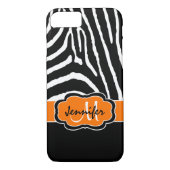 Coque iPhone 7 | Zebra Stripes | Orange (Dos)