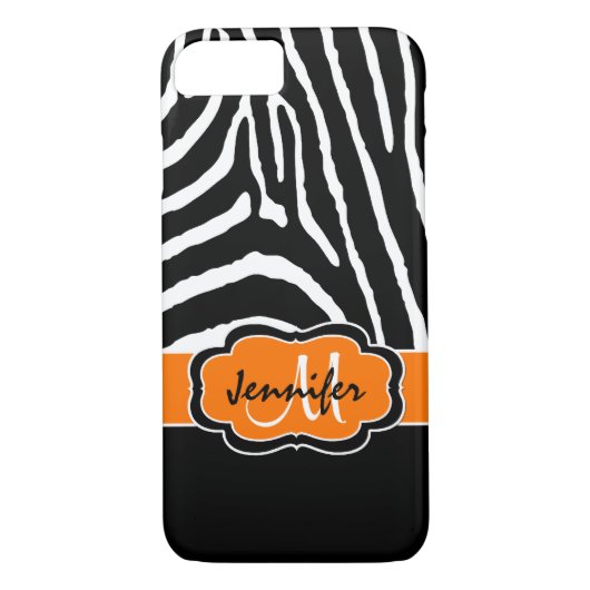 Coque iPhone 7 | Zebra Stripes | Orange (Dos)