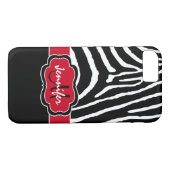 Coque iPhone 7 | Zebra Stripes | Rouge (Dos (Horizontal))
