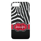 Coque iPhone 7 | Zebra Stripes | Rouge (Dos)