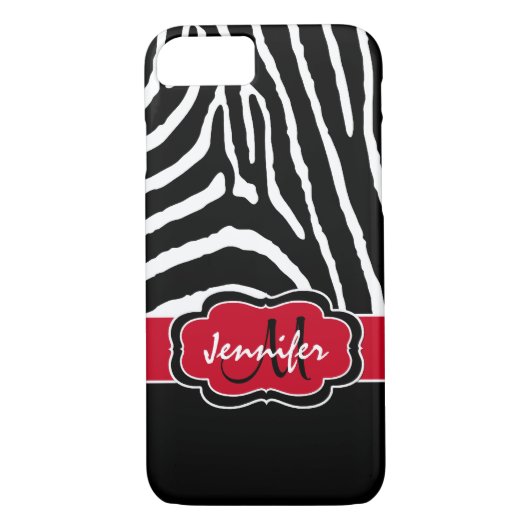 Coque iPhone 7 | Zebra Stripes | Rouge (Dos)