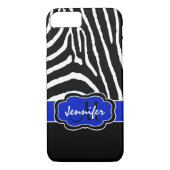 Coque iPhone 7 | Zebra Stripes | Royal Blue (Dos)