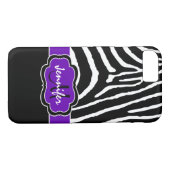 Coque iPhone 7 | Zebra Stripes | Violet (Dos (Horizontal))