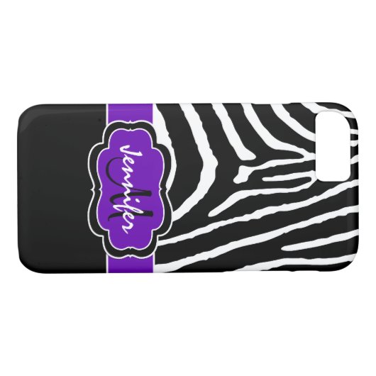 Coque iPhone 7 | Zebra Stripes | Violet (Dos (Horizontal))