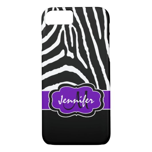 Coque iPhone 7 | Zebra Stripes | Violet (Dos)