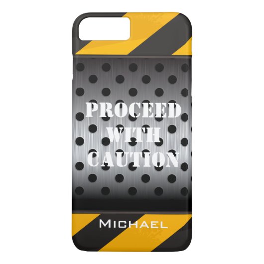 Coque iPhone 7 | Zone de construction | Jaune, noi (Dos)