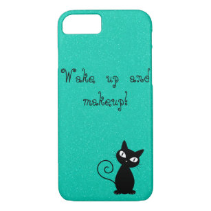 Coque iPhone 8/7 Whimsical Black Cat, Glittery-Réveillez-vous et ma