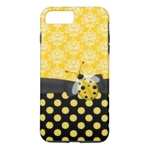 Coque iPhone 8 Plus/7 Plus Coque Cute Yellow Ladybug pour iPhone 7 Plus