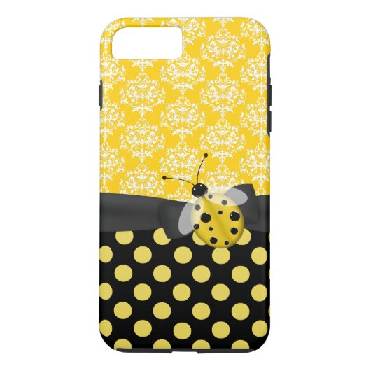 Coque iPhone 8 Plus/7 Plus Coque Cute Yellow Ladybug pour iPhone 7 Plus (Dos)