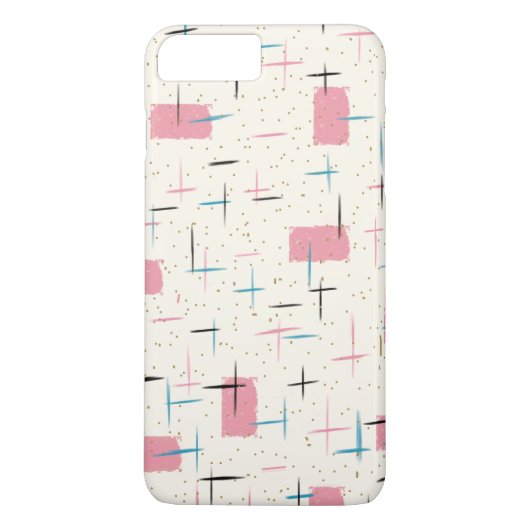 Coque iPhone 8 Plus/7 Plus Retro Atomic Pink Motif iPhone 7 Plus Coque (Dos)