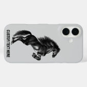 Coque iphone à cheval sauvage dressé avec texte pe (Verso (horizontal))