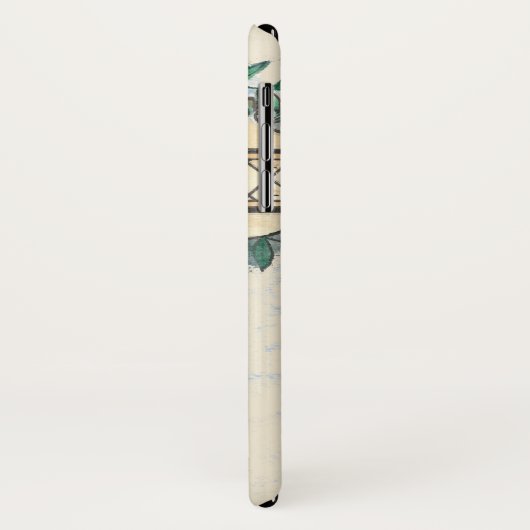 coque iphone à feuillage persistant et Gold (Dos/Gauche)