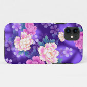 Coque iphone à fleurs violettes (Dos (Horizontal))
