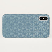 Coque iphone à motif bleu damassé éléphant (Dos (Horizontal))