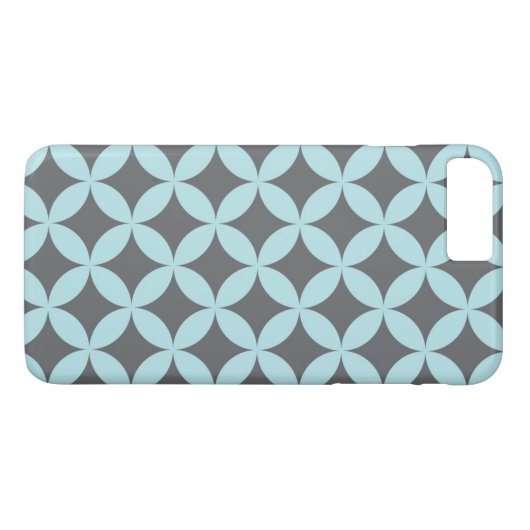 Coque iphone à motif bleu et gris (Dos (Horizontal))