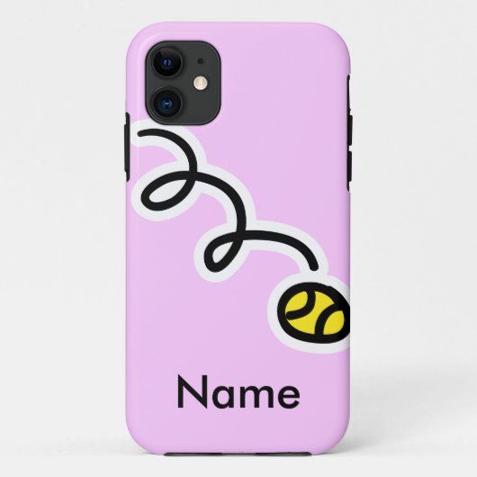 Coque iphone à thème de tennis avec votre nom (Dos)