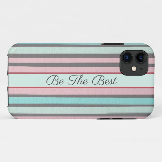 coque iphone Abstrait à rayures pastel (Dos (Horizontal))